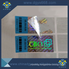 Custom Pet One Time Use 3D Hologram Sticker with Barcode